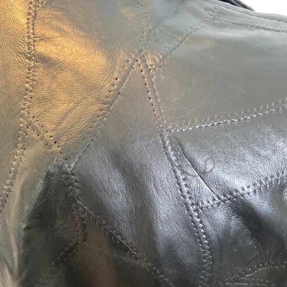 GIOVANNI NAVARRE LEATHER COMPANY NWT Trench Coat Italian Stone Patchwork Matrix - Picture 16 of 16